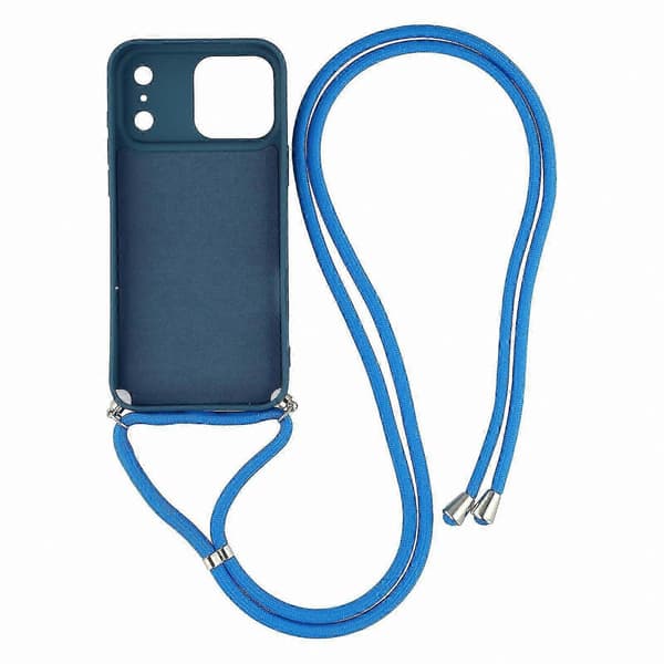 Mjukt TPU-telefonskal med fiberfoder och axelrem för 17 Pro-modeller Sapphire