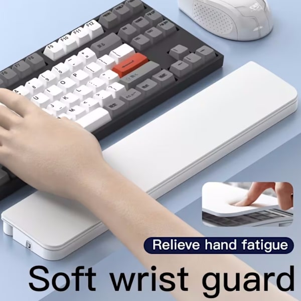 Ergonomisk håndledsstøtte til computertastatur | Lavet af skridsikkert ABS-materiale, inkluderer rengøringssæt til computer, sort
