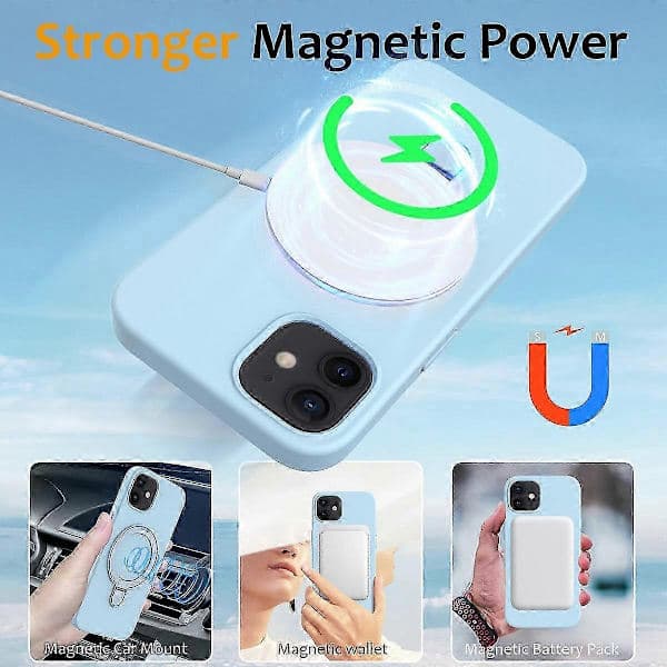 【03】Magnetic Case for iPhone 11 with Ring Stand PC+Silicone Drop-proof Phone Case Sti Style J