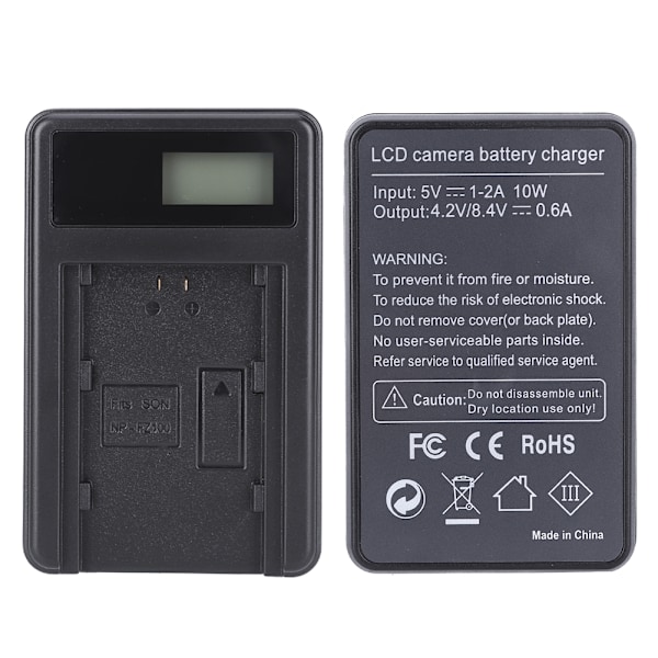 SEIVI NP FZ100 LCD Opladningsdisplay USB Enkelt Slot Kamera Batterioplader til Sony A7RIII A7R3 A9 7RM3