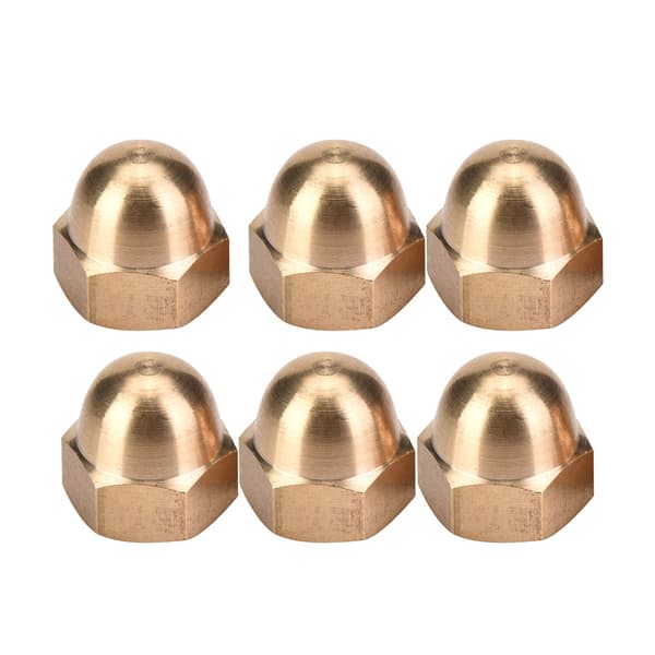 Messing Acorn Nut Kit Dome Hoved Hætte Hex Møtrikker Sæt Køretøjsfastgørelser (M12, 5 stk)