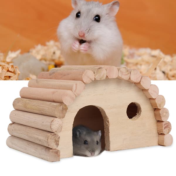 Hamsterbåge i trä, säng, litet djur, varmt hus, hamsterbo, leksak i trä