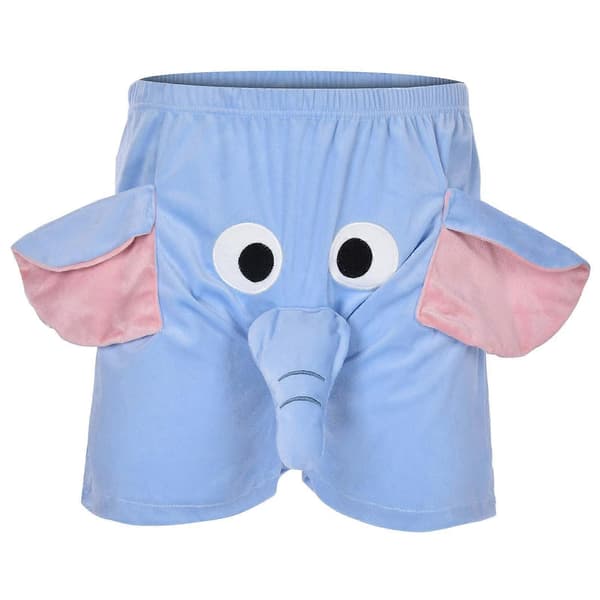 【03】Retro Shorts Herr Mikrofiber Boxer, Roliga Elefanttryckta Underkläder, Presenter till Män, Blå 3XL{HW}
