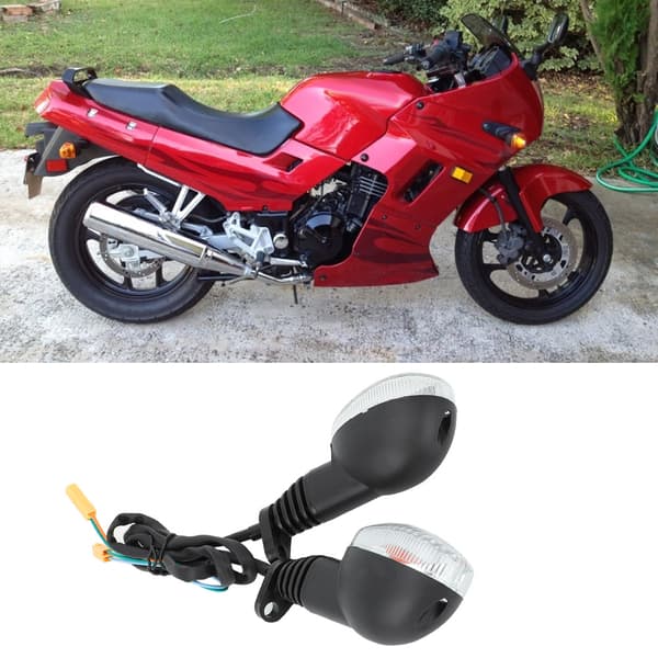 Blinklys Lampe Passer Til Kawasaki Para Ninja 250 Motorcykel Modifikation (Sort&Hvid)