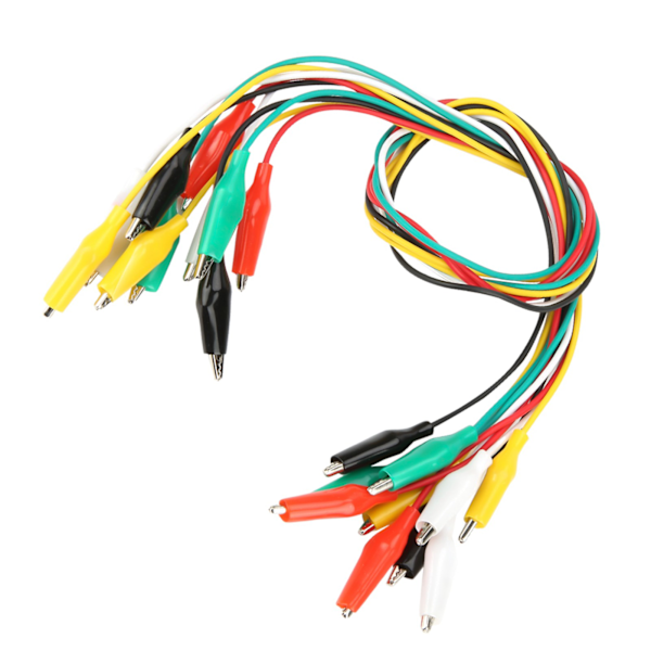 10 stk. 50 cm krokodilleklemme nummer 35 mm dobbeltendede krokodilleklemmer kabel