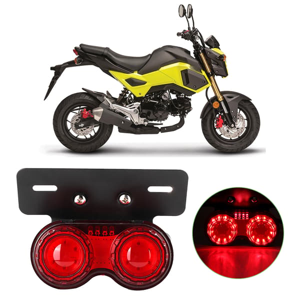 12V Rund LED Broms- och Bakljus för Motorcykel Universal Modifierad Tillbehör Röd Lins