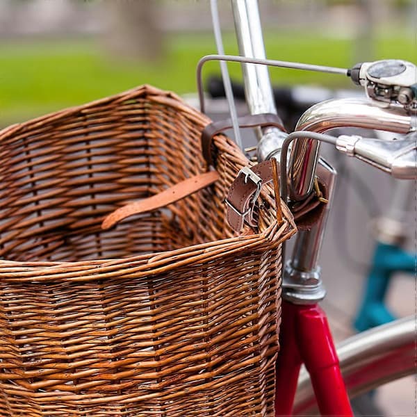 par justerbara cykelkorg fram, läderremmar, korgrem för cykling, cykelkorgrem