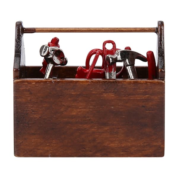 Miniatyr Verktygslåda Trä Verktygslåda Modell för 1/12 Dockhus Tillbehör