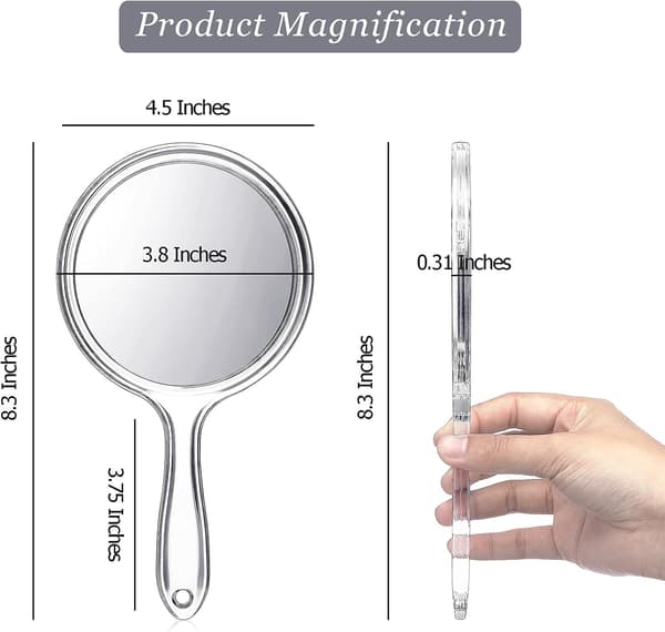 【03】Handspegel Dubbelsidig Handhållen Spegel 1X/ 2X Förstorande