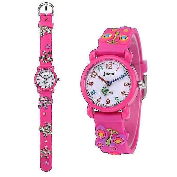 Lasten kello silikonihihnalla 3D-palokuvio Unisex Banmo Pink