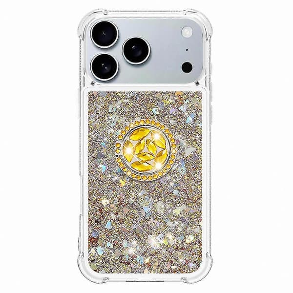 Quicksand TPU-kuori jalustalla 17 Pro Max iskunkestävä kotelo Gold