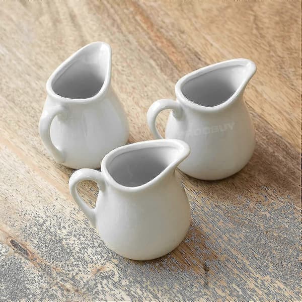 6-delte små keramiske kander, 90 ml hver, perfekte til saucer, fløde og madkombinationer