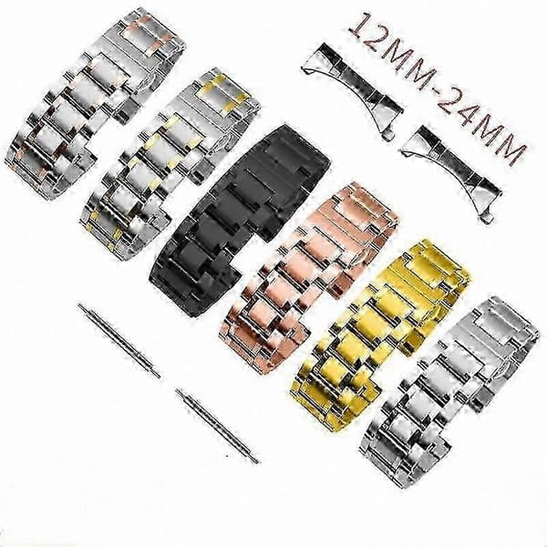 Urrem i rustfrit stål til 18mm 20mm 22mm 24mm armbånd silver,gold 21mm