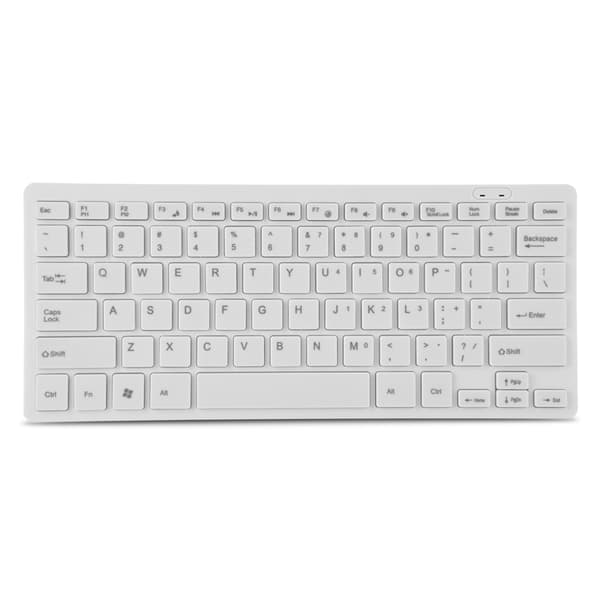 78 Taster Ultratyndt Mini USB Kablet Tastatur til Stationær Computer Laptop PC (Hvid)