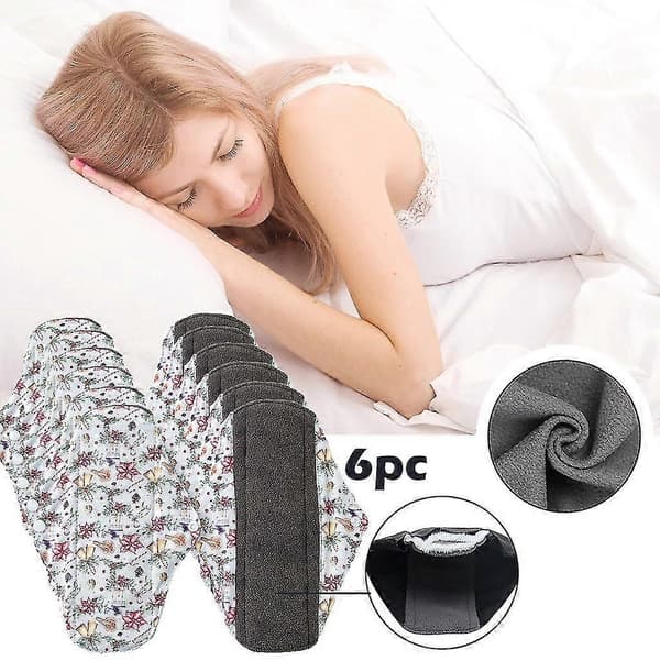 6 stk. stofbind genanvendelige feminine menstruationsbind generelt stof