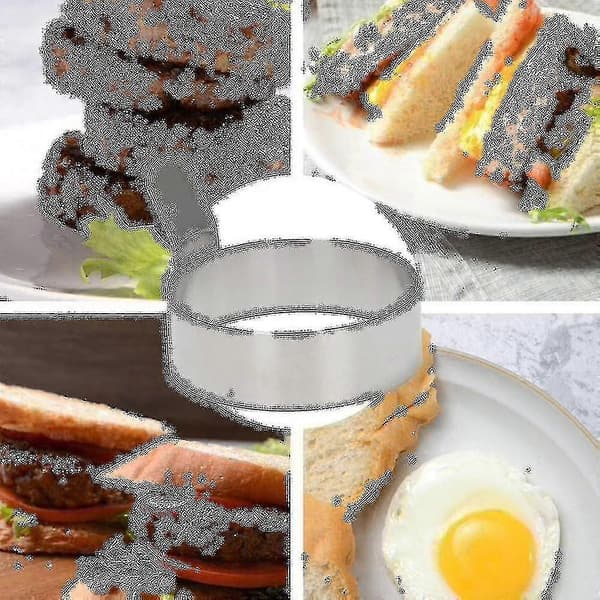 st æggestegeringe i rustfrit stål omeletmodel pandekageringe runde stegte pocheringsforme med ha