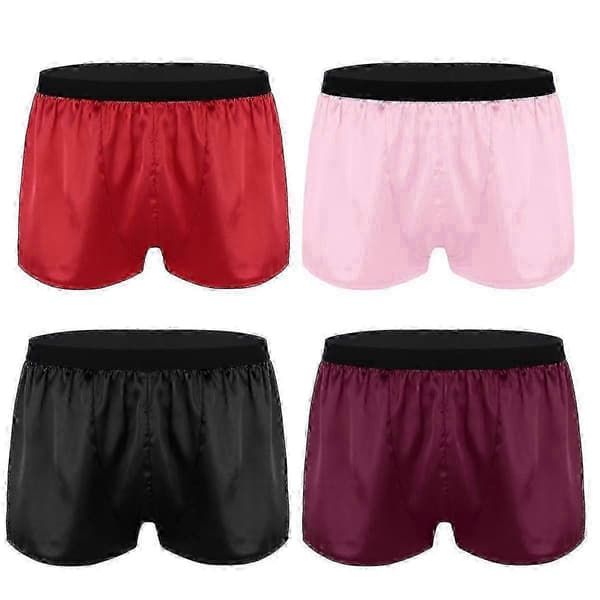 【03】Miesten silkkibokserit ja alushousut - Perusalusvaatteet shortsit SizeCJY musta black M