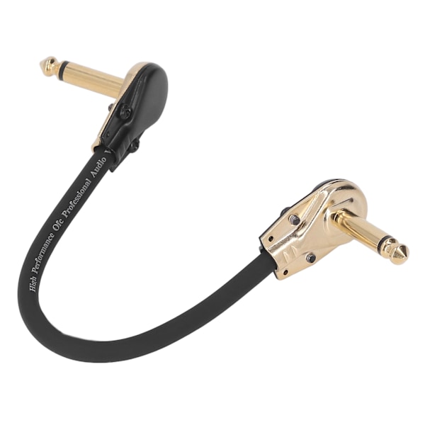 Gitarr Patch Kabel 15 cm Rätvinklig Brusreducering Anti-störning Platt Ände Effektpedal Kabel