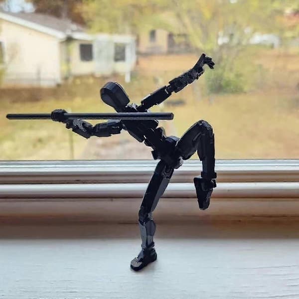 Titan T13 Leddelt Robotfigur - 3D-printet Action Samleobjekt pure black