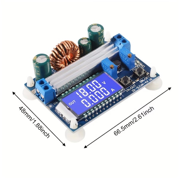 Buck-Boost Strømforsyningsmodulplade: Konstant Spænding/Konstant Strøm, LCD Digitalt Display, Voltmeter, Ammeter, Justerbar Buck/Boost