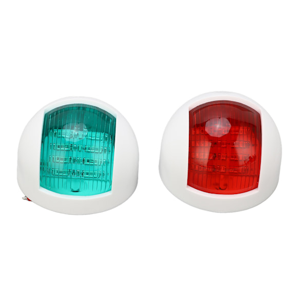 Par af afrundede vandtætte sidelys signal lamper rød + grøn LED navigationsadvarselslys 12V