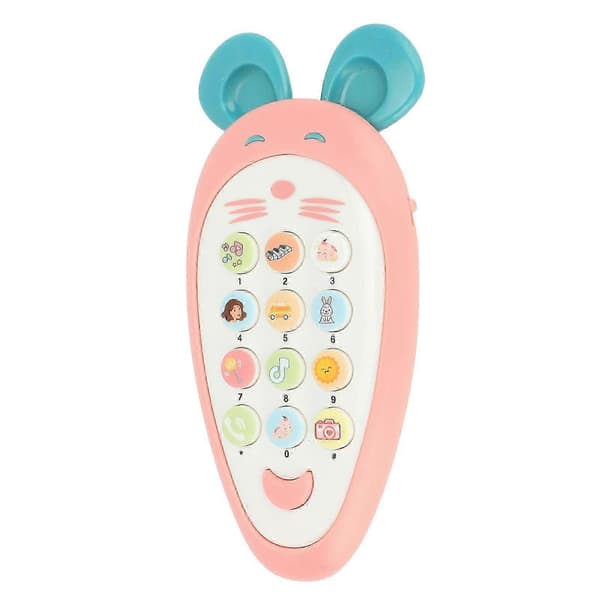 Silikone Babytelefonlegetøj til tidlig uddannelse, læring, leg og bidelegetøj, lyserød