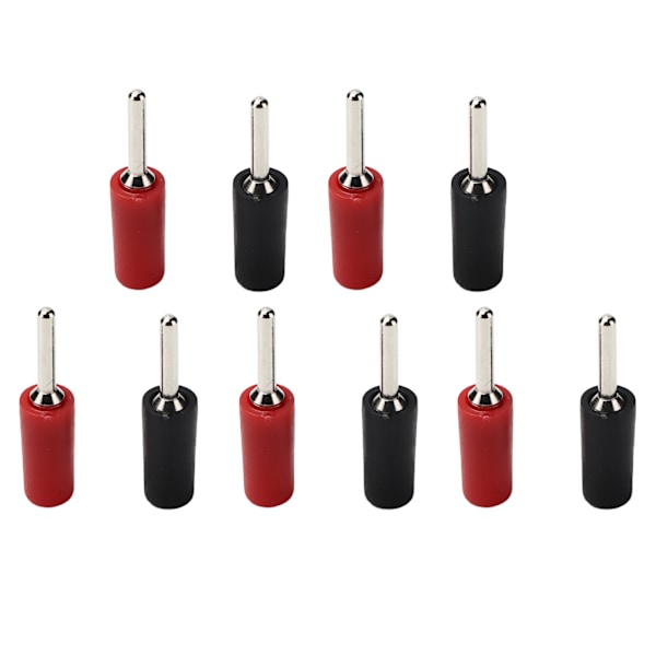 5 Set Banankontakt Nickelpläterad Mässingsstift Rak för Inre Fjäderpaneluttag J.10001 2mm (Röd Svart)