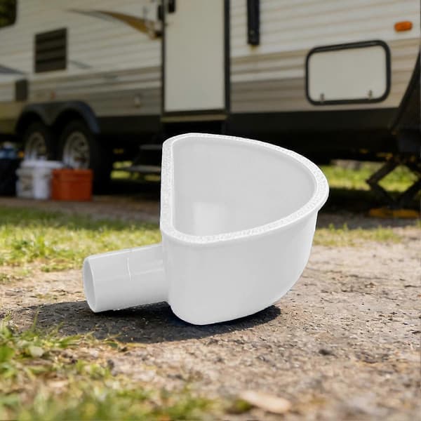 3D-printet spildfri påfyldningstragt til campingvogn, varevogn, autocamper, rejser, camping, roadtrips White