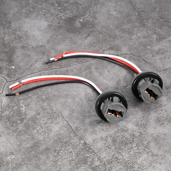2 stk. T20 Stik 7443 Bilpæreholder Stik Adapter LED Bremselysforbindelse