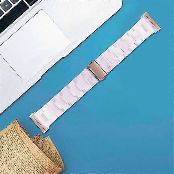 20 mm harpiksrem med spænde i rustfrit stål til Fitbit Versa 4/Sense 2 udskiftningsurrem Light Pink