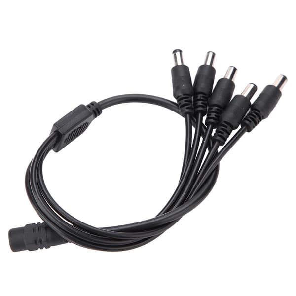 5,5x2,1 mm strømkabel splitter adapter kabel forlænger til CCTV kamera 1 hun til 5 han
