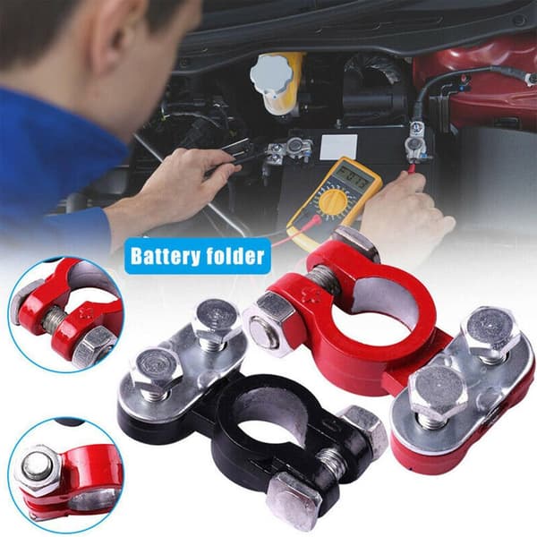 Universelle bilbatteriklemmeforbindelser - 2 stk. aluminiumslegeringsstik