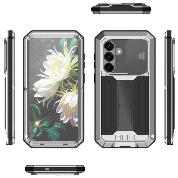 【03】Samsung Galaxy S26+ / S26 Plus 5G Case Cover with R-JUST Sliding Camera Water-Resistant Design Silver
