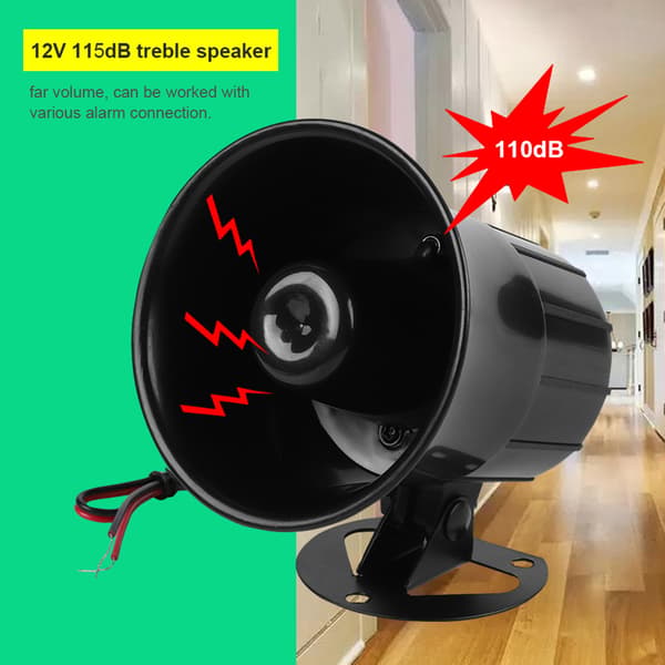 Utomhussäkerhetslarmsystem med 15dB Hög Horn Siren Högtalare - DC 12V