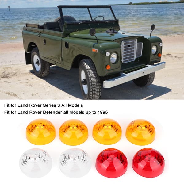 Land Rover 3 Series/Defender Sivuvilkkuvalon Linssisarja (8 kpl)