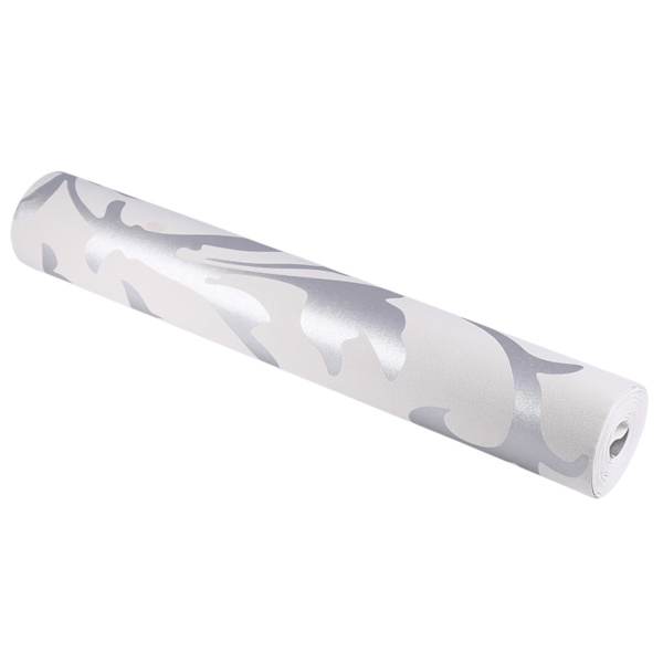 Lyxig Präglad Nonwoven Sovrum 3D Vertikal Tapet Heminredning Silver