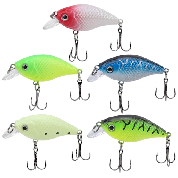 5 st Fisklockar Set Konstgjorda Färgglada Små Tjocka Fiskbeten Kit Fisketillbehör