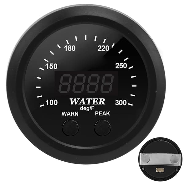 2,5 tommer Vandkøletemperaturmåler 100‑300℉ Digital Display Rød LED med Sensor Universal til Bil Lastbil