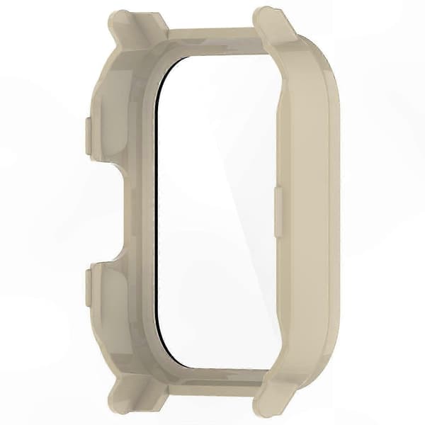 Kestävä PC-kotelo karkaistulla lasilla Haylou LS02 -älykellolle - Vihreä suoja Multicolor Ivory White