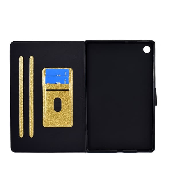 【03】Samsung Galaxy Tab A9 Glitter Läderfodral Guld