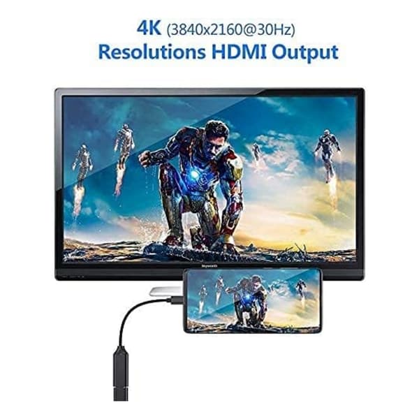 USB C till HDMI-adapter, Typ c till HDMI 4K-adapter, USB-C Typ-c till HDMI-omvandlaradapter