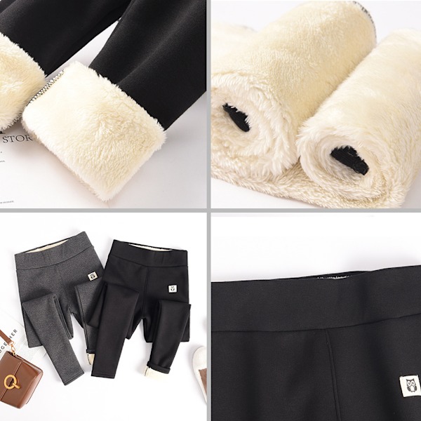 Vinter Damer Tykke Cashmere Uld Leggings Vindtætte Vinter Varme Elastiske Leggings Bukser Fleeceforede Tykke Strømpebukser
