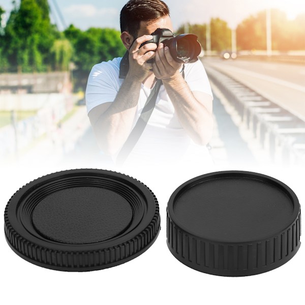 Svart Plast Bärbar Lins Bakre Skydd Kropp Främre Lock Kit Passar Minolta MD Mount Kamera