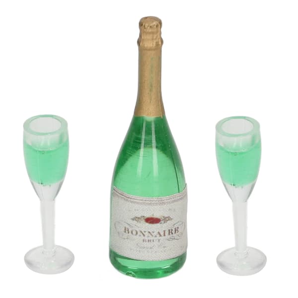 10 Set Dockskåp Champagneset DIY Miniatyr Simuleringsmodell Miniatyr Vinflaskor Verklighetstrogen PVC Dockskåpsdekor