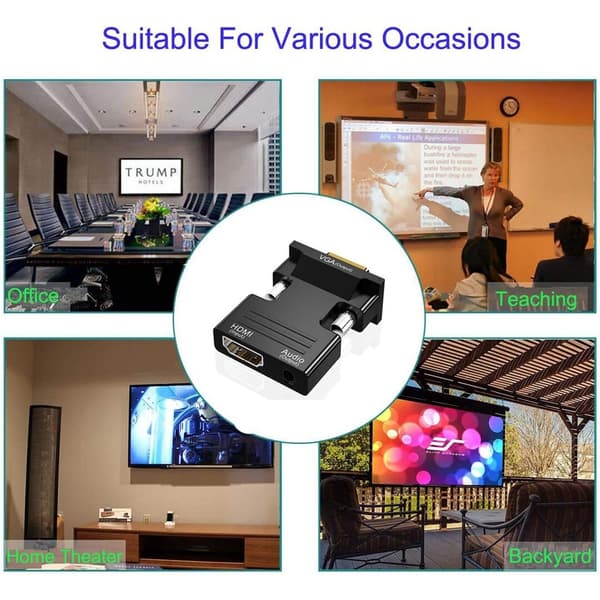 HDMI naaras-VGA urossovitin AUX-lähdöllä