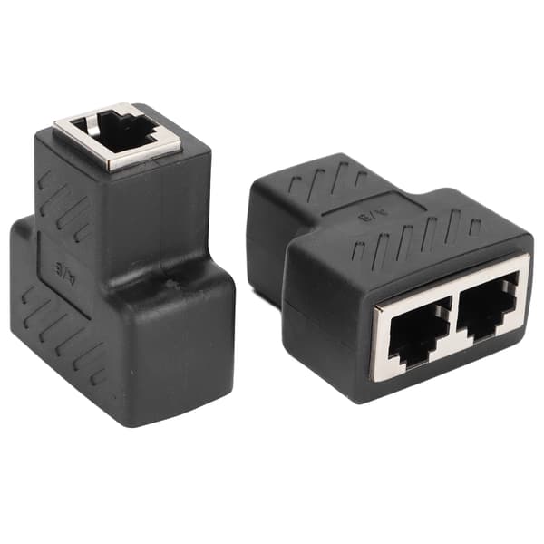 2 stk. RJ45 Ethernet Splittere 1 til 2 Vejs Ethernet Switches til Router TV Boks Videokamera Computer