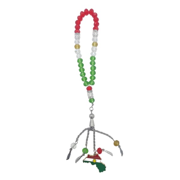 【03】Muslimska bönepärlor Tasbih Zikr Beads Kurdistan flagga