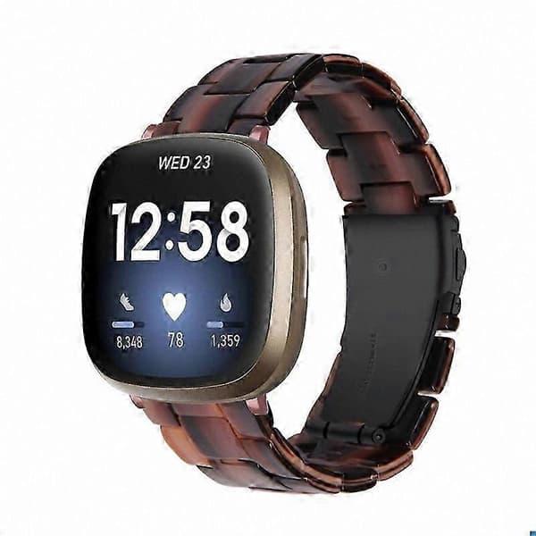 20 mm harpiksrem med spænde i rustfrit stål til Fitbit Versa 4/Sense 2 udskiftningsurrem Chocolate