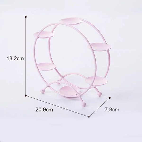 Pariserhjul Display Rack Dekorativ Säker Rundad Kant Leksaksförvaring Displayhållare för Hem Rosa