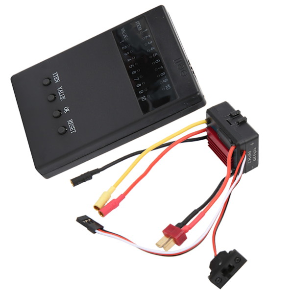 35A Harjaton ESC Sähköinen Nopeudensäädin Ohjelmakortti Sopii 1/18 1/16 RC Automalliin (Punainen)
